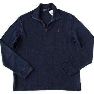 NEW Polo Ralph Lauren French Rib Pullover Sweater!  XXL  Navy  Maroon Red Player